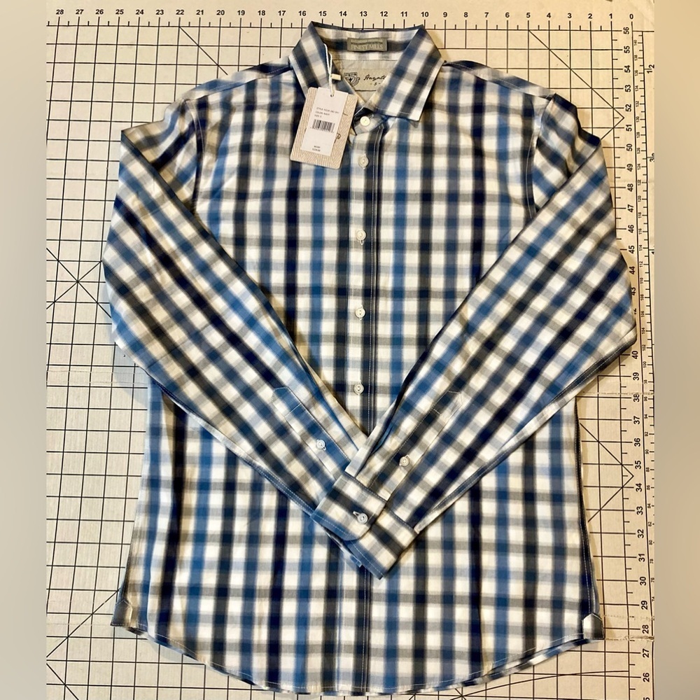 NWT Hayati by Jachs New York Men’s Size Small Navy/White Button Down Shirt‎